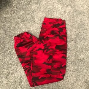 red camo cargo pants